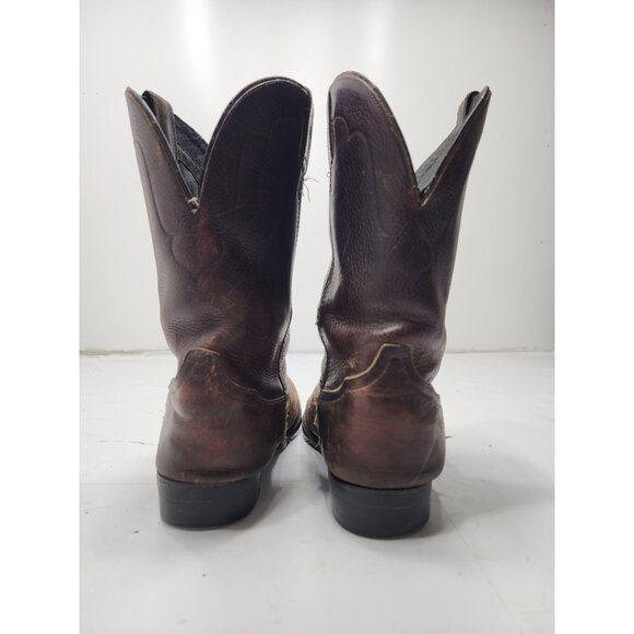 Tony Lama Mens Leather Pull On Western Cowboy Work Boots Brown Size 9 EE main image 6